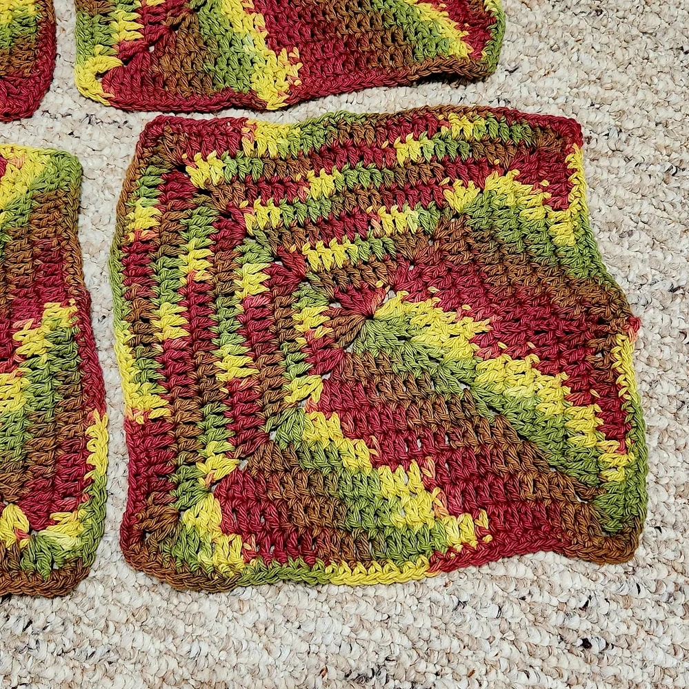Crochet Autumn Leaves Dishcloth/Washcloth Set